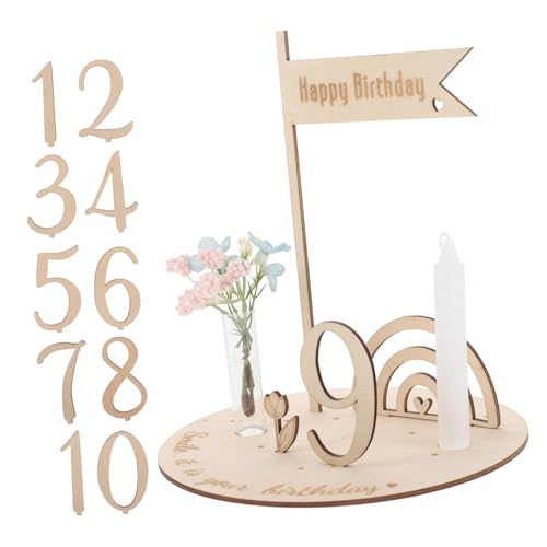 DOITOOL 1セット木製のちゃん誕生日記念盤 新生児の月齢を祝うマイルスト