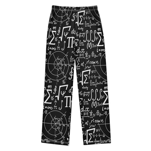 ZZXXB Mathematics Print Boys Long Pants Soft Trousers Elastic Waist Kids Lounge Bottoms with Pockets S-XL