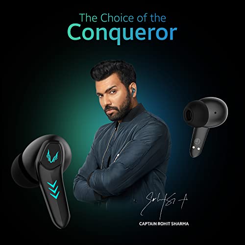 Image of TAGG Rogue 100Gt Bluetooth Truly Wireless Gaming in Ear Earbuds with 50Ms Low Latency for Better Gaming 20Hrs Playtime with Mic with Enc for Best Calling Made for Comfort Gaming (Black)