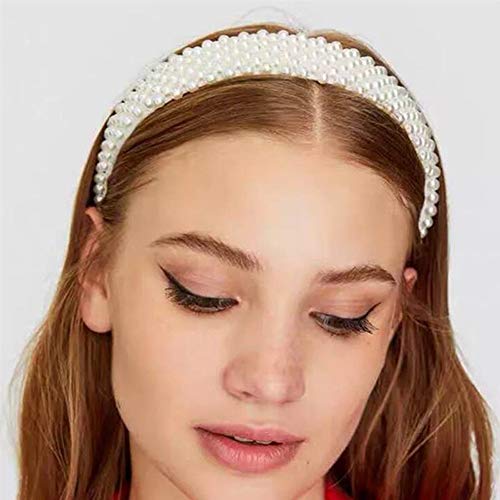 Popink Pearl Headbands For Women Fashion White Head Band Design Bridal Elegant Wedding Headwear Wide Hairbands For Girl… #TOP5