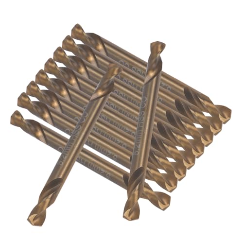 HOMSFOU 10 Piezas Broca de doble cabeza tungsteno brocas Perforar enchufar tornillo simulacros escariador para bricolaje broca de perforación escariador de carpintería acero cobalto Golden