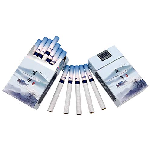 Healthy Chinese Herbal Tea Cigarettes, Tobacco & Nicotine Free Tea Cigarettes, Smokeless Tieguanyin Green Tea Jasmine Tea, Non Tobacco Substitutes (Green Tea, 1pack)