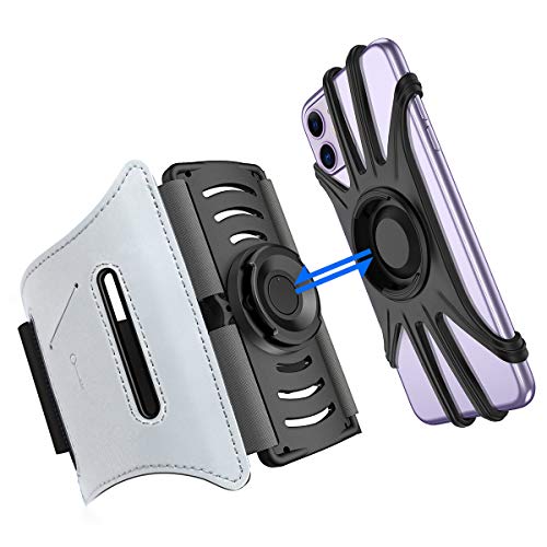 Running Phone Holder VUP iPhone Armband Detachable 360 Rotatable Arm Bands for Cell Phone Fit Any 4-6.5