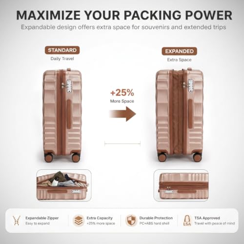 Rosamo 5 Piece Expandable Luggage Set