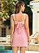 EYNMIN Women's Summer Lace Strap Mini Dress Sweetheart Neckline Bow Tie Backless A Line Short Graduation Dresses 2025 Pink XS