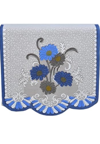 Image of Sofa Cover with Table Cover 3 Seater and 2 Seater, 5 Seater Cotton Net Panels for Home Office Living Room Sofa Couch, 3+2 Slip Cover for Furniture Protector (Blue Flower)