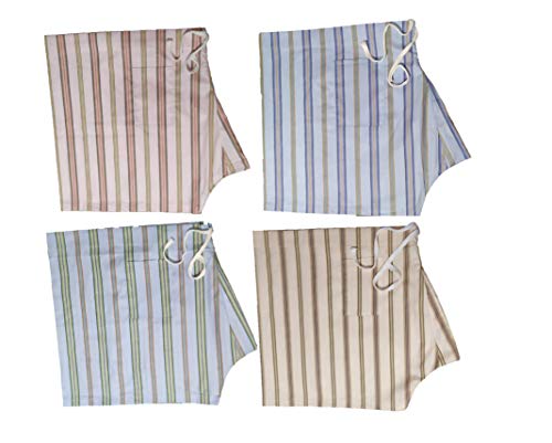 Image of Men's Lattha Traditional Pure Cotton Underwear aka Patta wala Janghiya, Dhari wala / Striped Undergarment, Khadi Latthe Ka Jangia, Nicker,Chaddi; Nade wala kachha with wide Miyani /Asan & Back Pocket & Drawstring /Nada