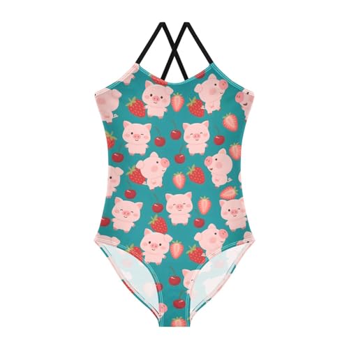 Image of Cartoon Frogs Girls One Piece Swimsuits Summer Quick Dry Beach Bathing Suit
