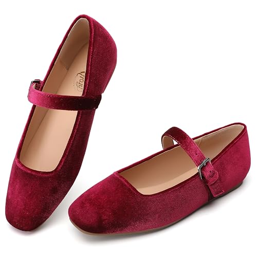 Image of Trary Mary Jane Shoes Women Woven Flats for Women Dressy Ballet Flats Squared Toe Mary Jane Flats Shoes