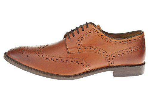 Luciano Natazzi Mens Dress Shoes Full Grain Leather Wingtip Oxford Lace-Up Sl301 (45 M Eu / 12 D(M) Us, Tan Burnish) #TOP4