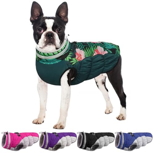 Image of Waterproof Small Dog Coat, Warm Dog Jacket with Harness Built in, XS
