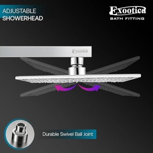 Image of Stainless Steel 304 Shower Head | 1Pc, 4 x 4In Size, Silver | Heavy Metal, Ultra Slim Square Luxury Bathroom Overhead Shower - Soft