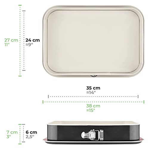 Molde de tarta desmontable Grizzly rectangular, antiadherente de 35x24 cm 8