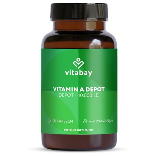 Vitabay Vitamin A Hochdosiert Kapseln - 120 Vegane Vitamin A Retinol Kapseln 10000 IE - Vitamine A...