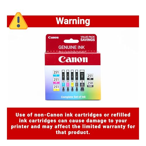 Image of Canon PGI-250 / CLI-251 5 Color Amazon Pack,(Pack of 2)
