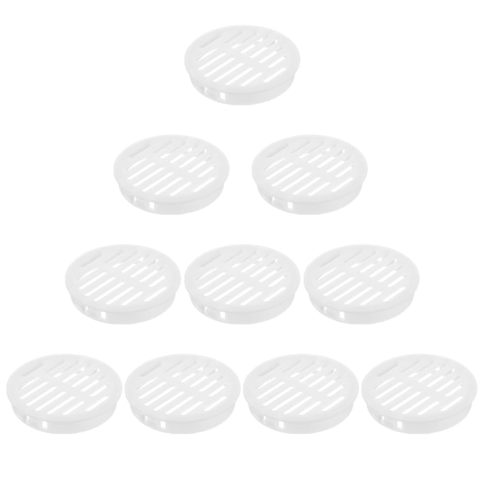 10 Pcs Round Air Vents, 35mm White Louvered Plastic Grill Cover Air Vent Hole Ventilation Louver for Bathroom Kitchen Cabinet Wardrobe