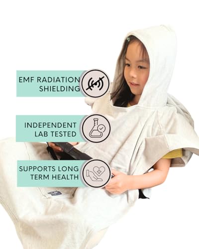Image of Radia Smart EMF Protection Children Hooded Poncho - Radiation Blanket, Wearable Faraday Blanket, RF Shielding, WiFi Blocker, Protection Clothing Blue