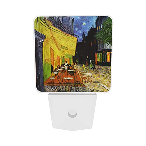 Image of Cafe Terrace LED Plug-in Night Lamp 2 Piece Set, Auto Sensor Emergency Night Scene Nightlights Set of 2 for Dawn Bedroom Kitchen /Dusk Bathroom /Night Stairs Hallway Toilet