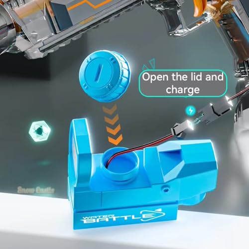 Image of Storio Rechargeable Electric Battery Operated Holi Pichkari Water Gun Toy for Kids| Transparent Desert Burst with Drum| Upto 30Ft Shooting Range| High Pressure Mechanism,Water Gun Toy for Holi