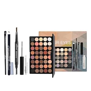 Augen Schminke Set, All-in-One Komplettes Make-up-Set, Schmink Kit mit 40 Farben Lidschatten Palette Mascara Brauenstift Eyeliner und bürsten, Alles in Einem Kosmetik Makeup Set für Mädchen Frauen