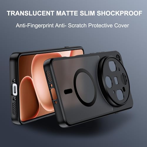 Image of QUIETIP Magnetic Case for Oppo Find X9 Ultra with Screen Protector,[Compatible with MagSafe] Translucent Matte Drop Protection Cover,Black