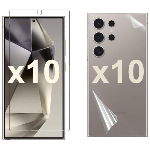 Film verre trempé Samsung Galaxy S24 Ultra, lot de 10 protections écran pour éviter les rayures