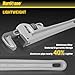 HURRICANE 14-Inch Aluminum Pipe Wrench,Heavy Duty Adjustable Plumbing Wrench,Straight Handle Plumbers Tool,40% Lighter Weight