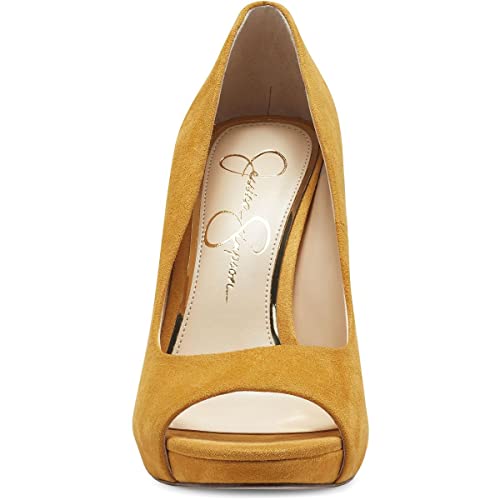 Jessica Simpson Women's Felliey Peep Toe Pump, Satin Brass, 7 #TOP2