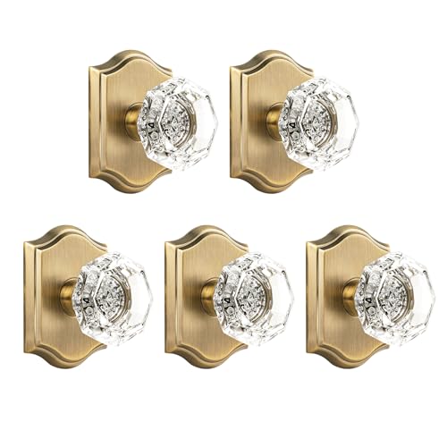 Gobrico Antique Brass Dummy Crystal Door Knob, Single Side No-Turning