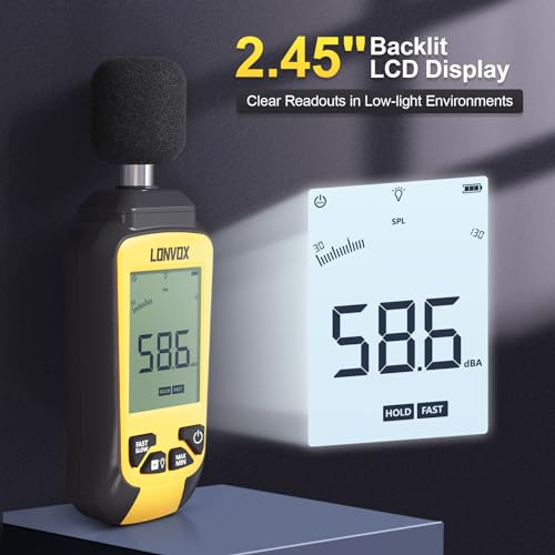 decibel meter lonvox sound level meter with 30  130 dba measuring range spl meter with 24534 backlit lcd db meter with maxmin noise measurement noise meter for classroom noisy neighbor factory