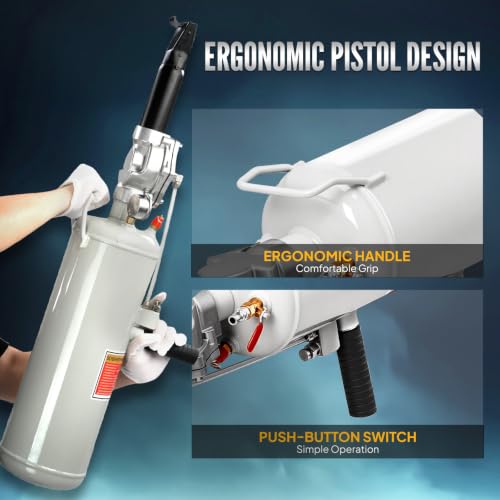 Image of Bonnlo 2.1 Gal /8L Air Tire Bead Blaster, 120PSI Tire Bead Seater w /Pressure Gauge & Handle, Iron and Steel Trigger Seating Tool Inflator Tank for Cars ATV, 87-116PSI Operating Pressure, Gray