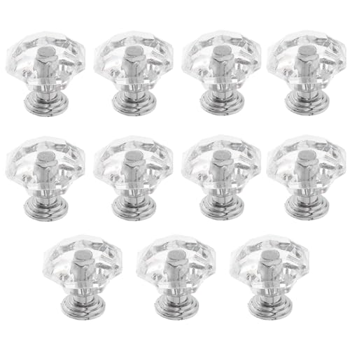 Vaguelly 26 piezas Tiradores Transparentes Acrílicos para Pomos Claros Elegantes para Muebles Manijas Interiores Suaves y Modernas para Armarios y Puertas