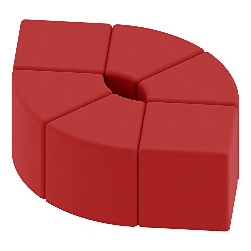Image of Sprogs 12 inch H Structured Cube Stool -Flexible Modular Collaborative Soft Seating for Office, Home, Lounge and School Classrooms with Durable Frame & Set of 2 inch Legs Add-on - Red