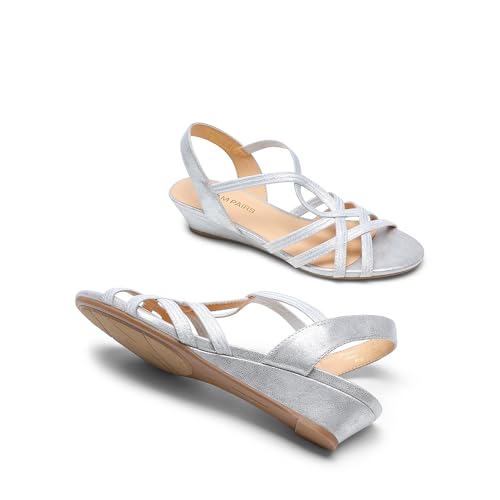 DREAM PAIRS Women's Strappy Wrapped Dressy Wedge Sandals Comfortable Low Heel Casual Summer Shoes3