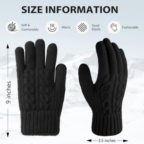 Pleneal Winter Gloves for Women Cold Weather Warm Touch Screen Fleece Lined - image 3