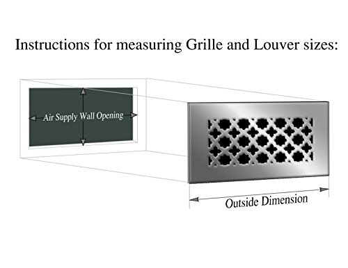 SABA Air Vent Covers Register - Acrylic Fiberglass Grille 8" x 6" Duct Opening (10" x 8" Overall) Mirror Finish Decorative Cover for Walls & Ceilings (not for Floor use), Vivian - Thumbnail 4