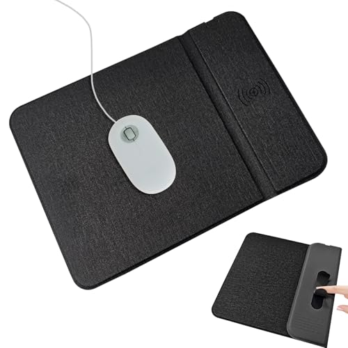 Fenayuu Alfombrilla de ratón de carga para el escritorio - Alfombrilla de ratón para escritorio, accesorios multifuncionales para smartphones, tabletas, teclados en la oficina, casa, viajes