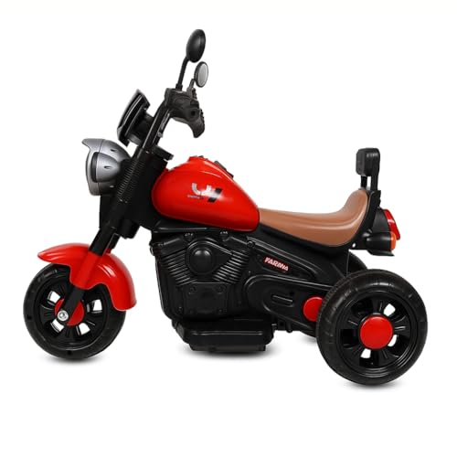 Image of Urban Tots Urban Cool 3-Wheel Electric Ride-On Bike for Kids | 6V Battery Operated Motorcycle with Remote Control, LED Lights, Music, USB & Bluetooth | Rechargeable Toy for Boys & Girls (Red,Age 3+)
