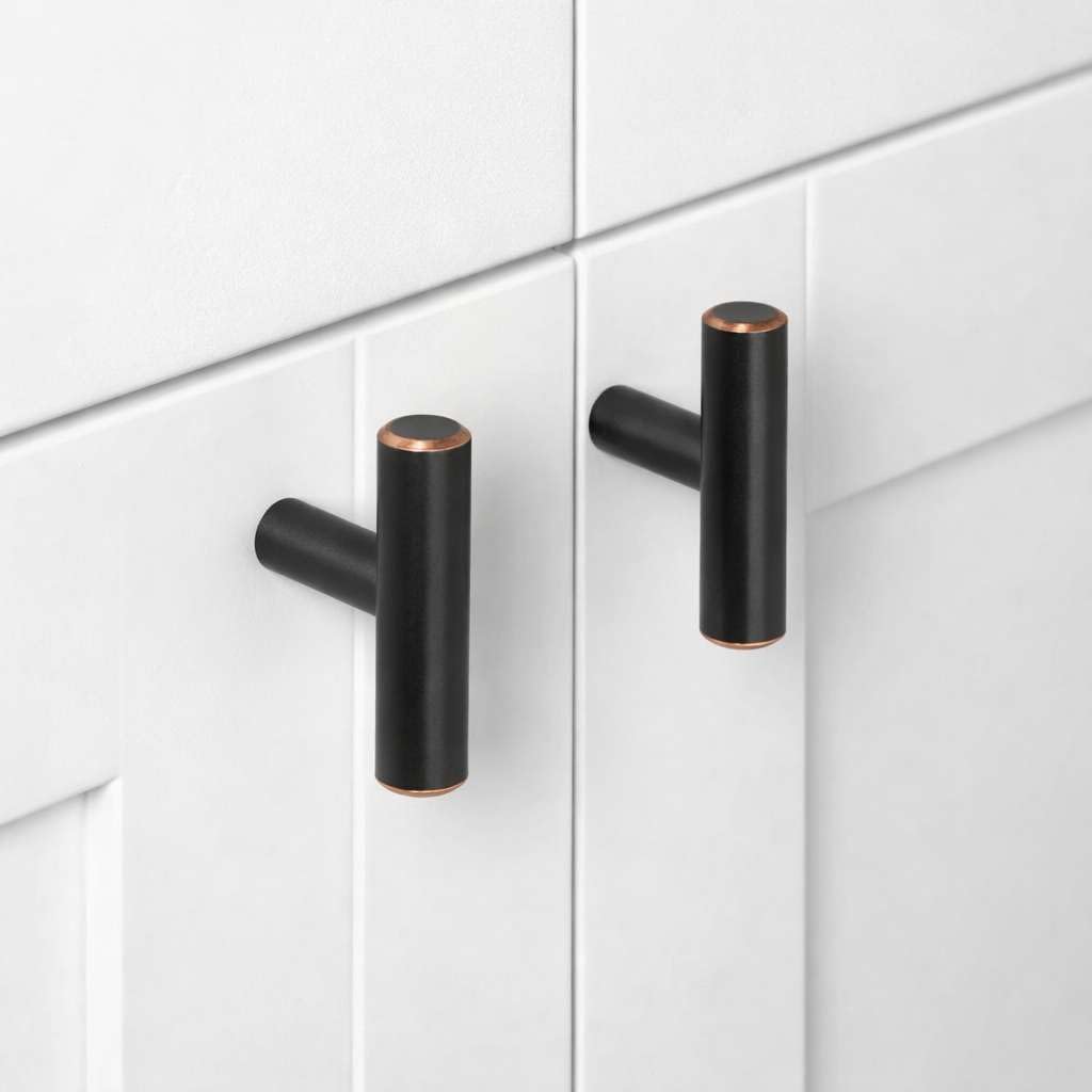 Modket 5 Pack Solid Oil Rubbed Bronze T Bar Handle — 2" Knob Modern Kitchen Cabinet Door Drawer Hardware/Dresser