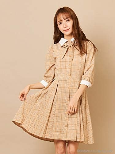 Amazon Co Jp Titty Co ティティー アンド コー オーバーチェックワンピース ベージュ M 服 ファッション小物