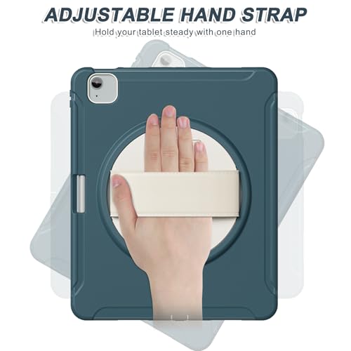Coque iPad Pro 12.9 antichoc silicone avec poignée rotative bleu