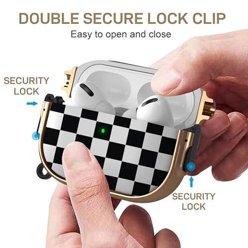 Image of Maxjoy for AirPods Pro 2nd /1st Generation Case with Lock, Cute AirPods Pro 2 Case Lock Protective Hard AirPod Pro Cover for Women Men with Keychain Clip for Airpod Pro (2023 /2022 /2019)