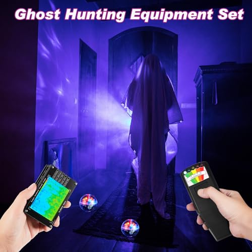 Image of Kanayu 6 PCS Ghost Hunting Equipment Kit Infrared Thermal Camera Imager and EMF Magnetic Field Detector with 4 Ghost Hunting Cat Ball Paranormal Investigation Equipment for Home Office Gifts