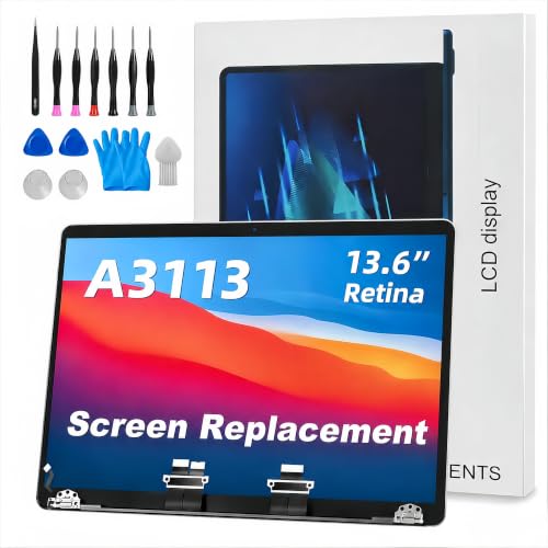 Image of A3113 Screen Replacement with Sleep Sensor Cable for 13.6 Inch MacBook Air M3 2024, 2560x1664 LCD Full Assembly Display for EMC 8611 Space Grey1