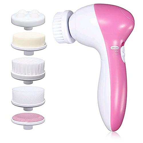 Facial Cleansing Brush, Face Spin Brush with 5 Brush Heads for Deep Cleansing, Facial Brush for Removing Blackhead, Massaging