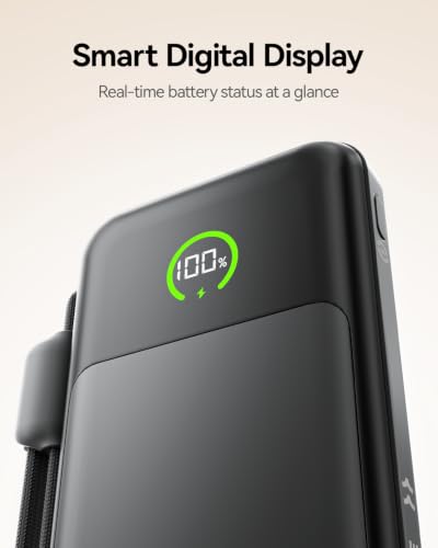 MOVESPEED 10000mAh USB-C Power Bank,22.5W Fast Charging,Built-in Cable Strp - image 6