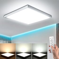 Lámparas Para Cocina Easy EASY EAGLE Plafon LED Regulable 36W con Mando a Distáncia 36W Lámparas Techo Infantil 3000K-6500K 3240LM IP44 Modernos Cuadrado Panel Luz para Salón Dormitorio Cocina Baño Ø30cm Blanca