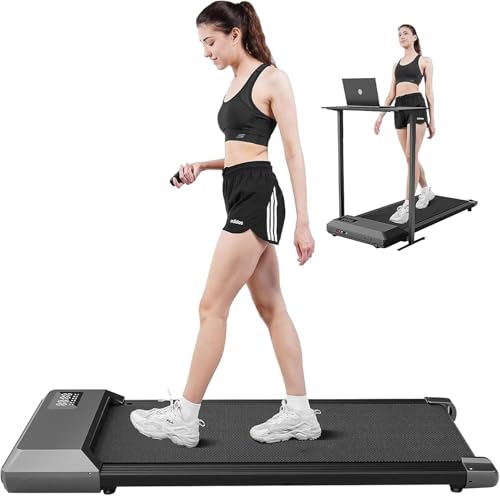 DeerRun Walking Pad, 2025 Smart Under Desk Treadmill, Mini Walk Pads for Home/Office, 2 in 1 Walking Pad Treadmills with LED Dispaly & Remote Control, Small Treadmill for Small Spaces