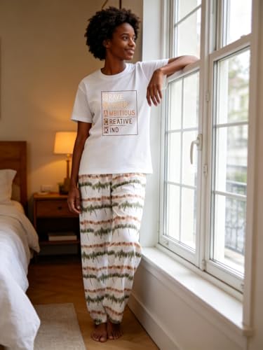 Image of Black History Pajamas, Graphic Matching Sets for Women, Magic Afro American Natural Hair Vintage Melanin T-Shirts and Pants