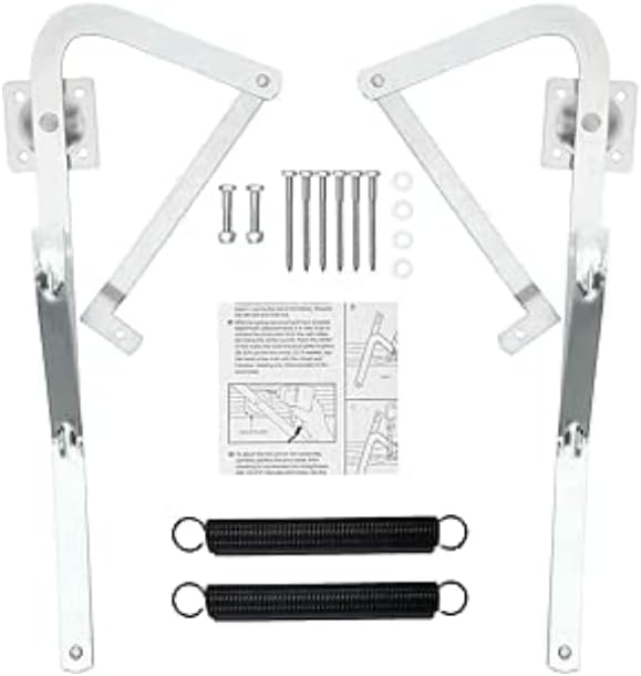 55-2 Attic Ladder Hinge Arms with Springs,Compatible with Werner Mk5, WU2210, W2208, W2210, Suitable for Werner Attic Ladders Manufactured After 2010, Heavy Duty Thick Galvanized Material Spring55-2